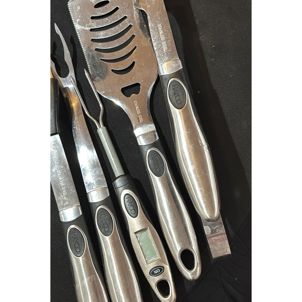 Hayco Stainless Steel BBQ Set Grill Kit 5 Piece Set‎ Black Stainless Steel